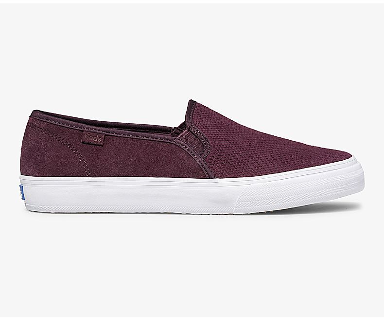 Keds Women's Double Decker Suede Fall Red Slip On Shoes - LU9023486